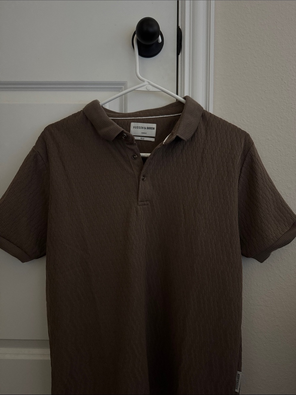 Hudson & Brown Men's Brown Textured Polo